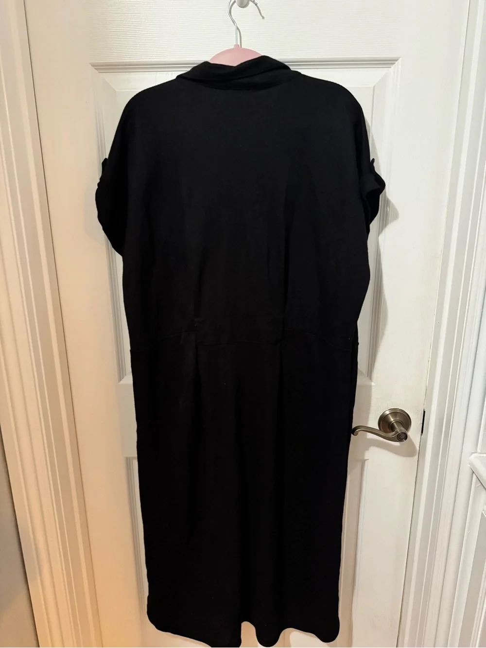 Ann Taylor Black Casual Button-Down Shirt Dress - Picture 2 of 4